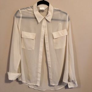 Organza Button-up Dress Shirt